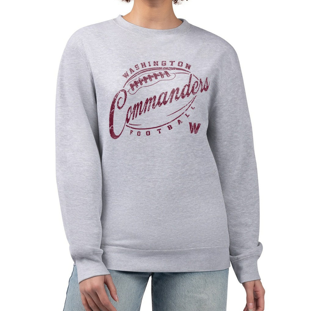 Washington Commanders G-III 4Her by Carl Banks Women's Distressed Graphics Fleece Pullover Sweatshirt Gray | NFL