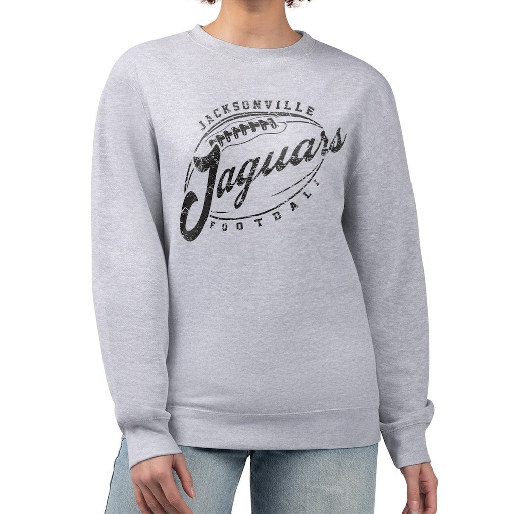 Jacksonville Jaguars G-III 4Her by Carl Banks Women's Distressed Graphics Fleece Pullover Sweatshirt Gray | NFL