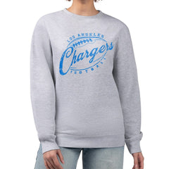 Los Angeles Chargers G-III 4Her by Carl Banks Women's Distressed Graphics Fleece Pullover Sweatshirt Gray | NFL