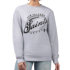 New Orleans Saints G-III 4Her by Carl Banks Women's Distressed Graphics Fleece Pullover Sweatshirt Gray | NFL
