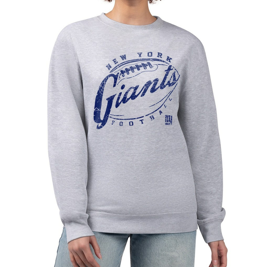 New York Giants G-III 4Her by Carl Banks Women's Distressed Graphics Fleece Pullover Sweatshirt Gray | NFL