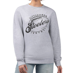 Pittsburgh Steelers G-III 4Her by Carl Banks Women's Distressed Graphics Fleece Pullover Sweatshirt Gray | NFL