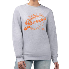 Denver Broncos G-III 4Her by Carl Banks Women's Distressed Graphics Fleece Pullover Sweatshirt Gray | NFL