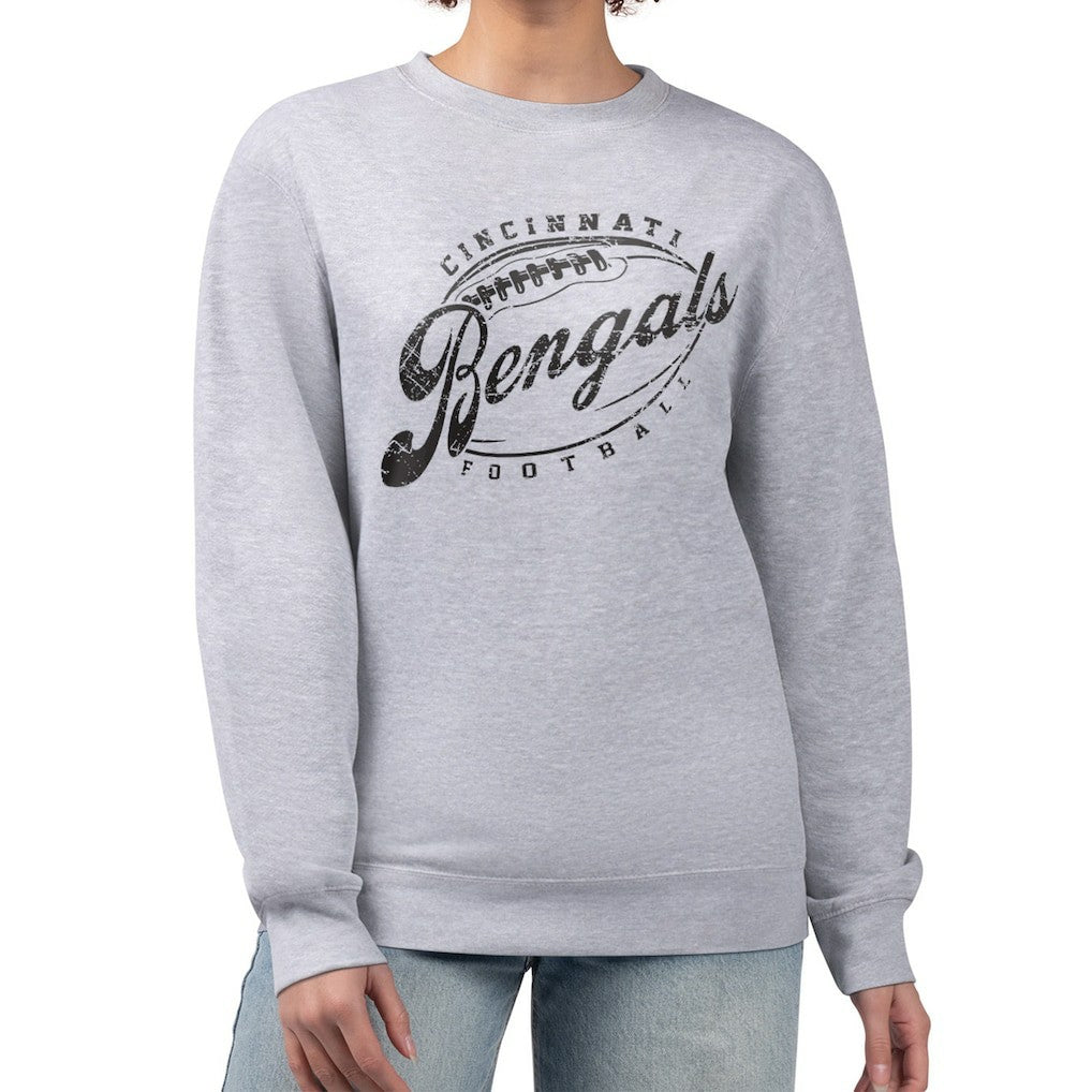 Cincinnati Bengals G-III 4Her by Carl Banks Women's Distressed Graphics Fleece Pullover Sweatshirt Gray | NFL