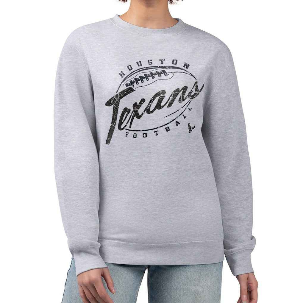 Houston Texans G-III 4Her by Carl Banks Women's Distressed Graphics Fleece Pullover Sweatshirt Gray | NFL