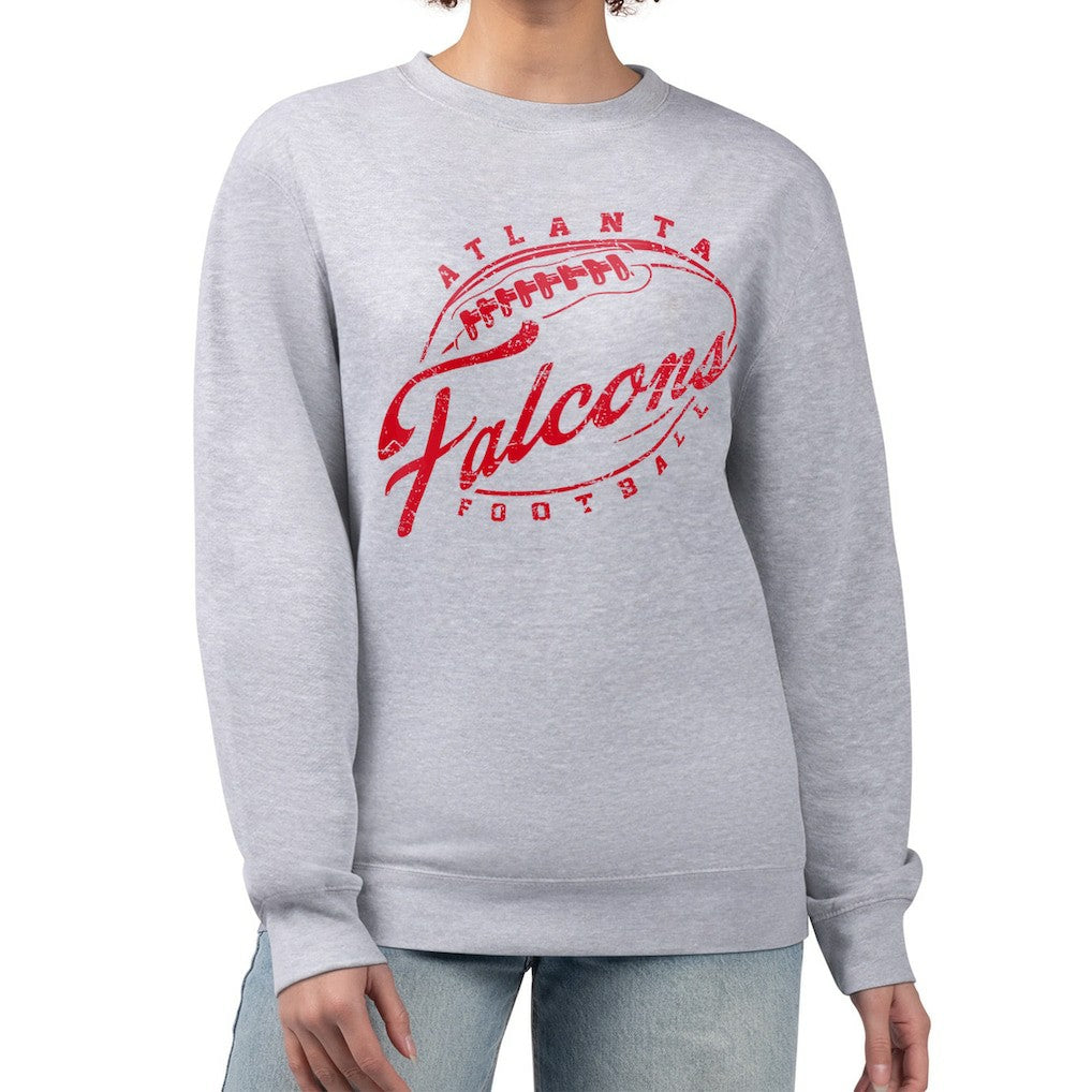 Atlanta Falcons G-III 4Her by Carl Banks Women's Distressed Graphics Fleece Pullover Sweatshirt Gray | NFL