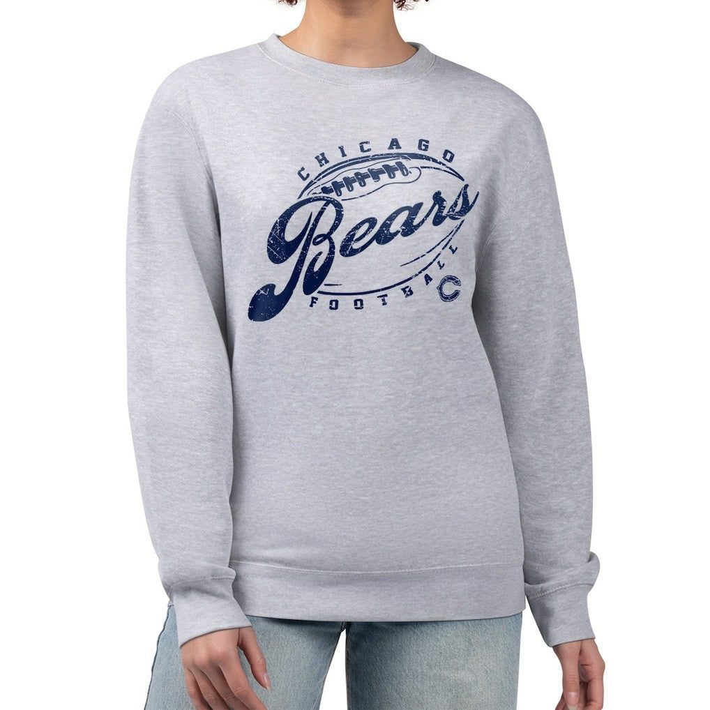 Chicago Bears G-III 4Her by Carl Banks Women's Distressed Graphics Fleece Pullover Sweatshirt Gray | NFL