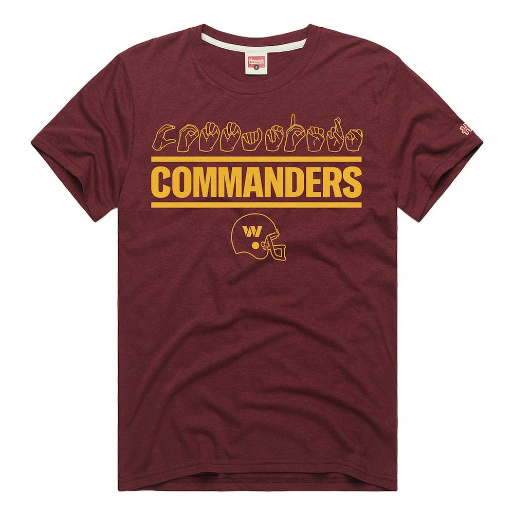 Washington Commanders Homage Unisex NFL ASL Collection by Love Sign Tri-Blend T-Shirt Burgundy | NFL
