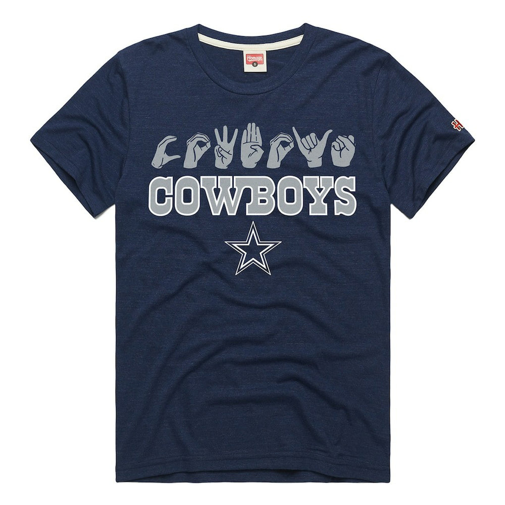 Dallas Cowboys Homage Unisex NFL ASL Collection by Love Sign Tri-Blend T-Shirt Navy | NFL