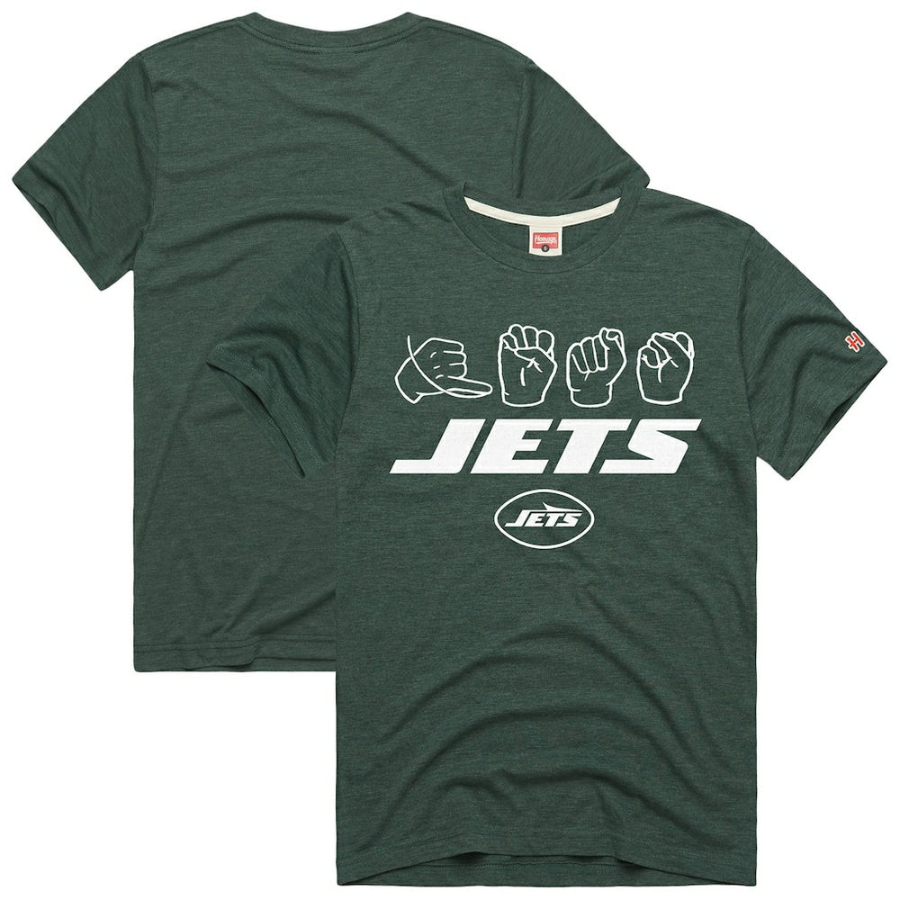 New York Jets Homage Unisex NFL ASL Collection by Love Sign Tri-Blend T-Shirt Green | NFL