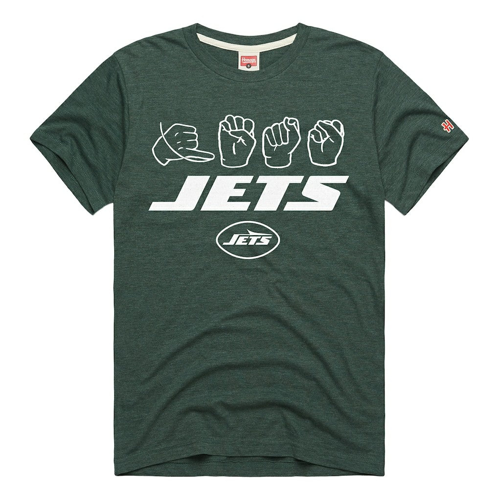 New York Jets Homage Unisex NFL ASL Collection by Love Sign Tri-Blend T-Shirt Green | NFL