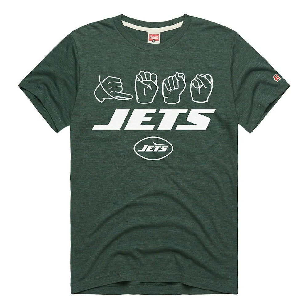 New York Jets Homage Unisex NFL ASL Collection by Love Sign Tri-Blend T-Shirt Green | NFL