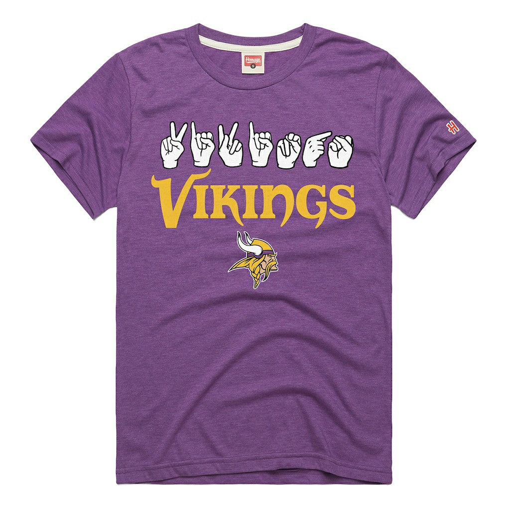 Minnesota Vikings Homage Unisex NFL ASL Collection by Love Sign Tri-Blend T-Shirt Purple | NFL