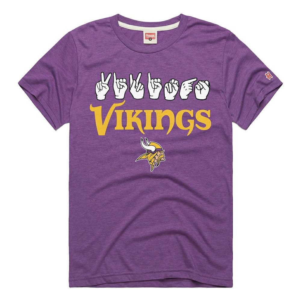 Minnesota Vikings Homage Unisex NFL ASL Collection by Love Sign Tri-Blend T-Shirt Purple | NFL