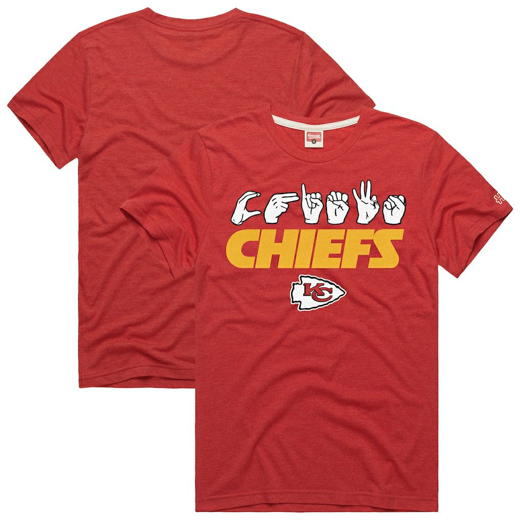 Kansas City Chiefs Homage Unisex NFL ASL Collection by Love Sign Tri-Blend T-Shirt Red | NFL