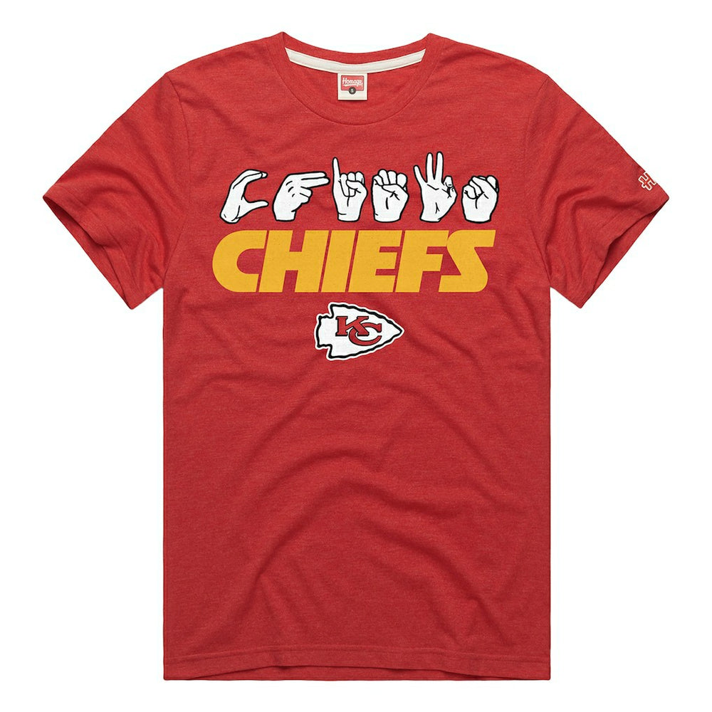 Kansas City Chiefs Homage Unisex NFL ASL Collection by Love Sign Tri-Blend T-Shirt Red | NFL