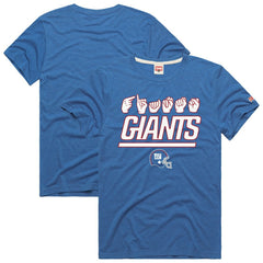 New York Giants Homage Unisex NFL ASL Collection by Love Sign Tri-Blend T-Shirt Royal | NFL