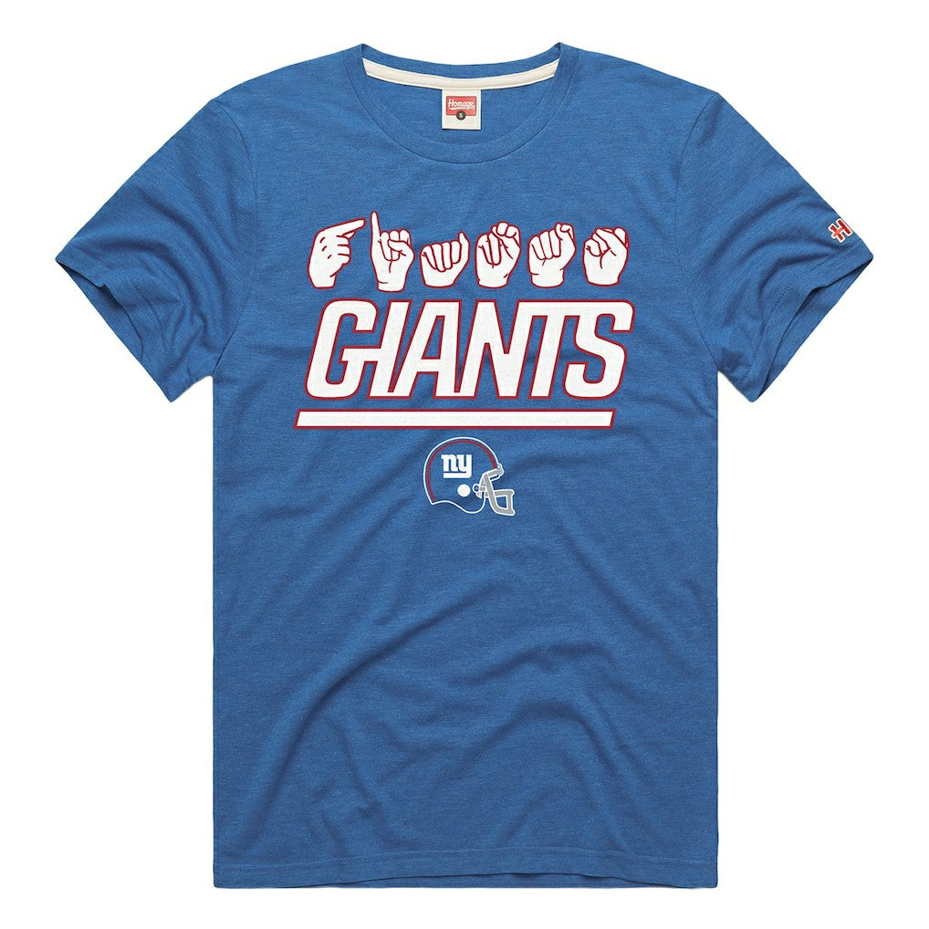 New York Giants Homage Unisex NFL ASL Collection by Love Sign Tri-Blend T-Shirt Royal | NFL