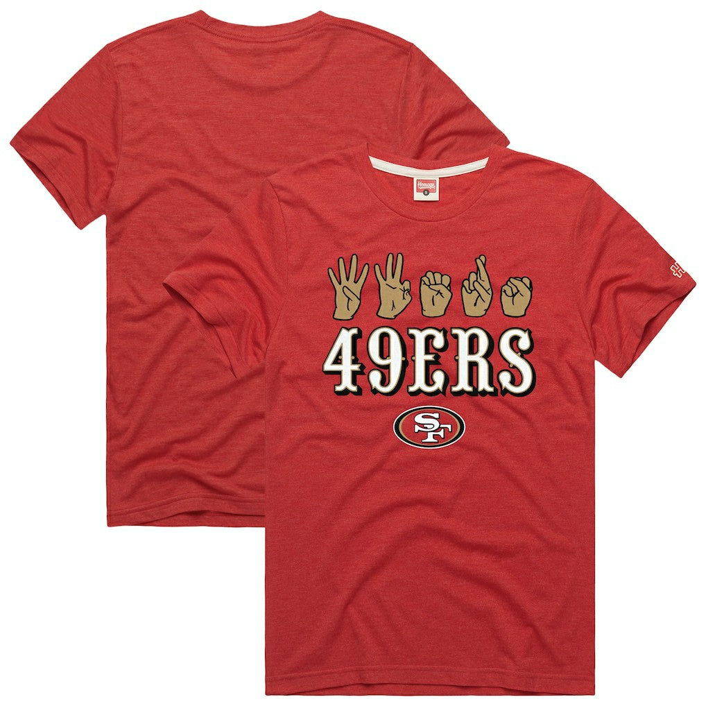San Francisco 49ers Homage Unisex NFL ASL Collection by Love Sign Tri-Blend T-Shirt Scarlet | NFL