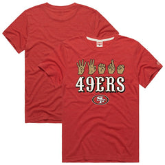 San Francisco 49ers Homage Unisex NFL ASL Collection by Love Sign Tri-Blend T-Shirt Scarlet | NFL