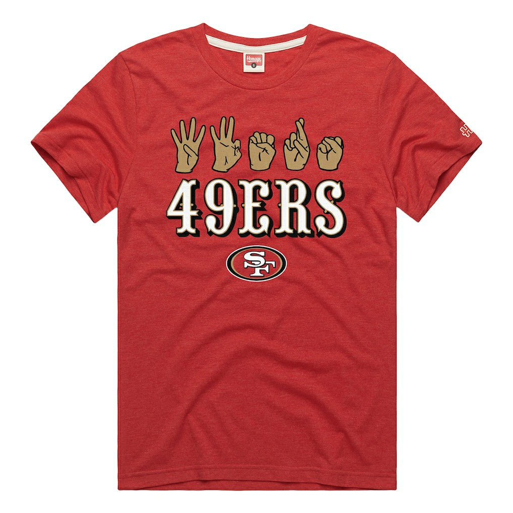 San Francisco 49ers Homage Unisex NFL ASL Collection by Love Sign Tri-Blend T-Shirt Scarlet | NFL