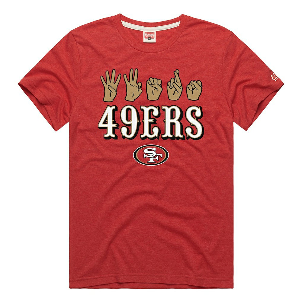 San Francisco 49ers Homage Unisex NFL ASL Collection by Love Sign Tri-Blend T-Shirt Scarlet | NFL