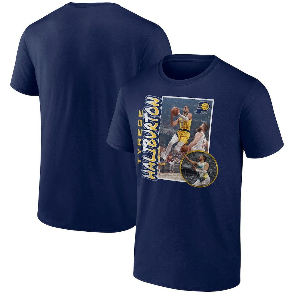 Tyrese Haliburton Indiana Pacers '90s Player Graphic T-Shirt Navy - NBA
