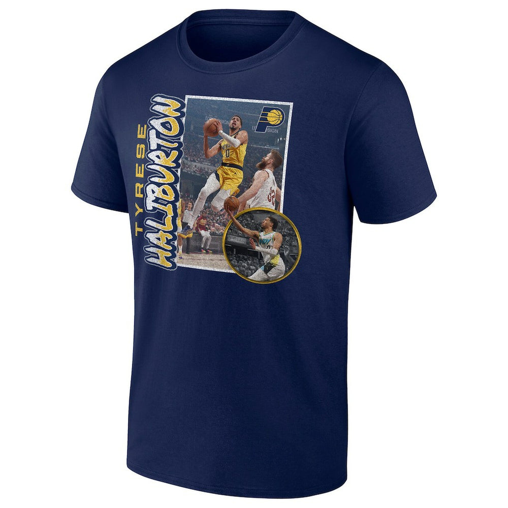 Tyrese Haliburton Indiana Pacers '90s Player Graphic T-Shirt Navy - NBA