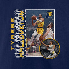 Tyrese Haliburton Indiana Pacers '90s Player Graphic T-Shirt Navy - NBA