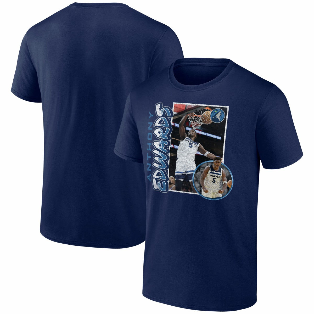 Anthony Edwards Minnesota Timberwolves '90s Player Graphic T-Shirt Navy - NBA