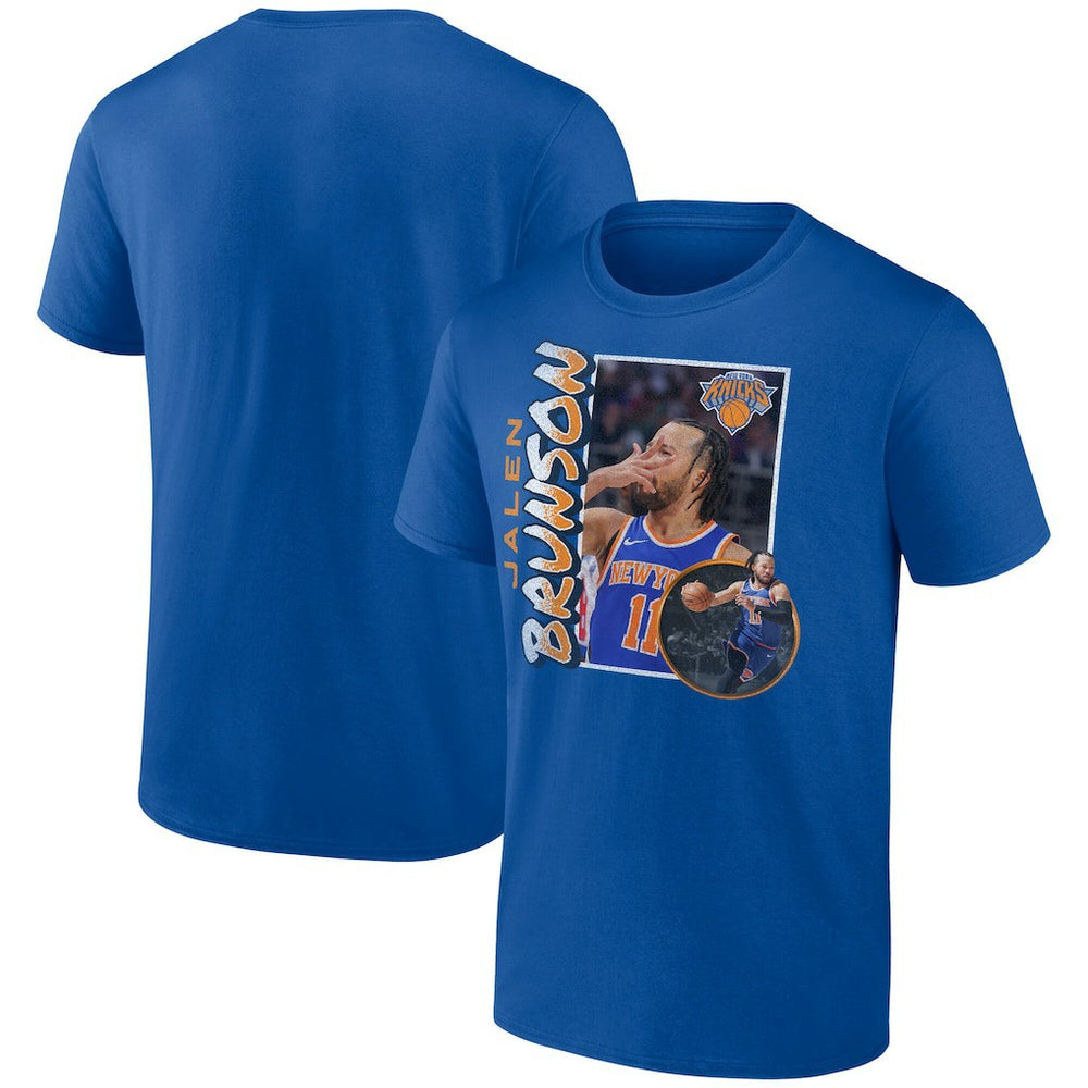 Jalen Brunson New York Knicks '90s Player Graphic T-Shirt Blue - NBA