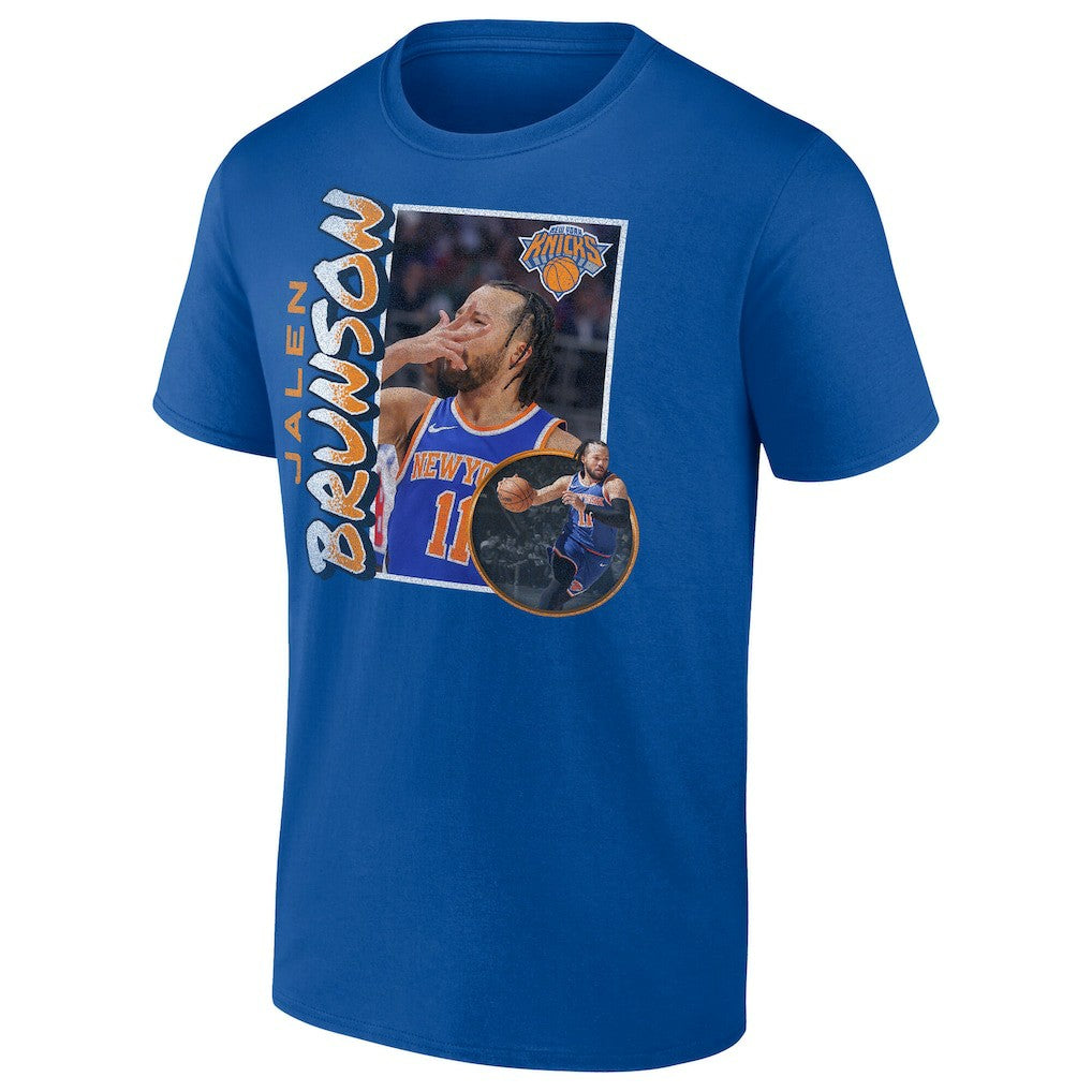 Jalen Brunson New York Knicks '90s Player Graphic T-Shirt Blue - NBA