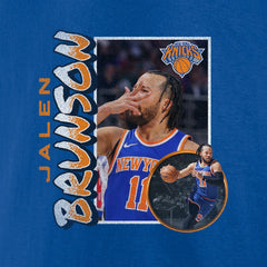 Jalen Brunson New York Knicks '90s Player Graphic T-Shirt Blue - NBA