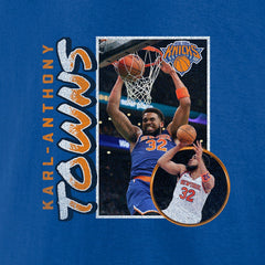 Karl-Anthony Towns New York Knicks '90s Player Graphic T-Shirt Blue - NBA