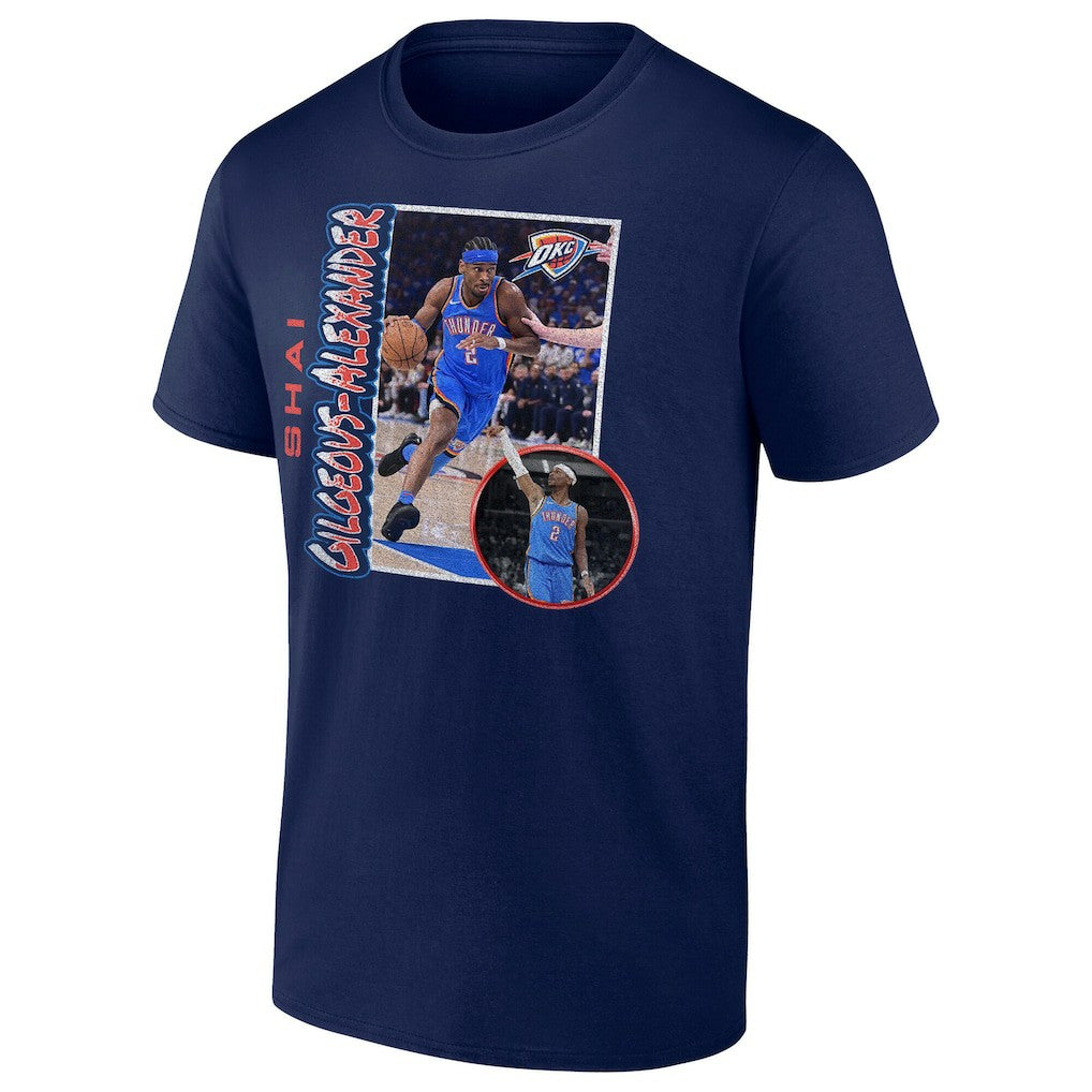 Shai Gilgeous-Alexander Oklahoma City Thunder '90s Player Graphic T-Shirt Navy - NBA