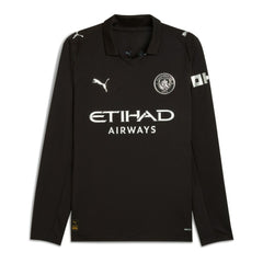 Manchester City 2025/26 Away Replica Long Sleeve Custom Jersey Black | Puma cheap