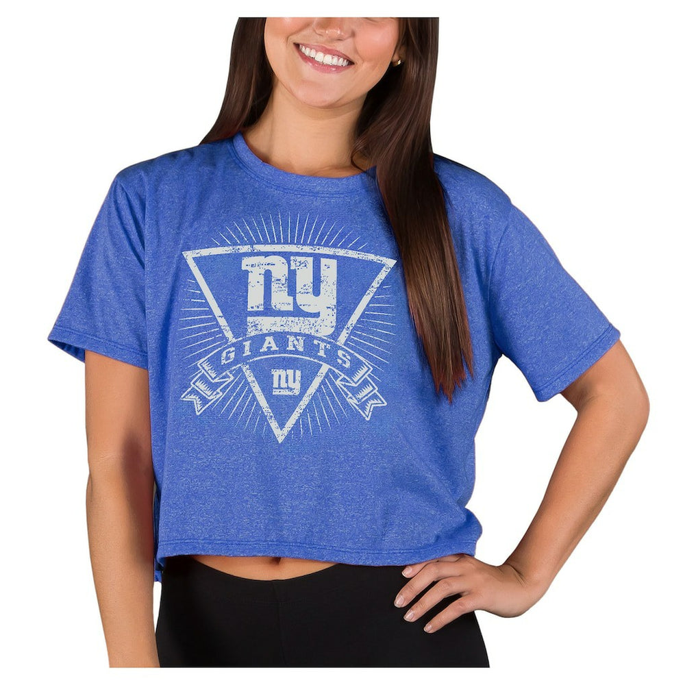 New York Giants Concepts Sport Women's Quest Knit Crop Top Royal | NFL