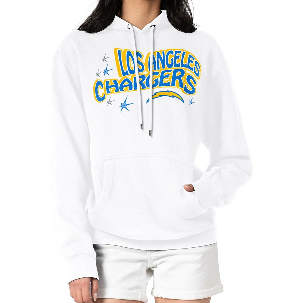 Los Angeles Chargers Starter Women's Fireworks Fleece Pullover Hoodie White | NFL