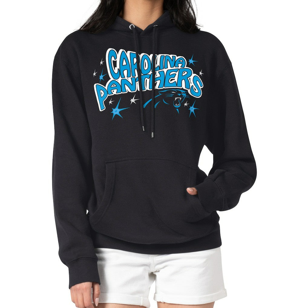 Carolina Panthers Starter Women's Fireworks Fleece Pullover Hoodie Black | NFL