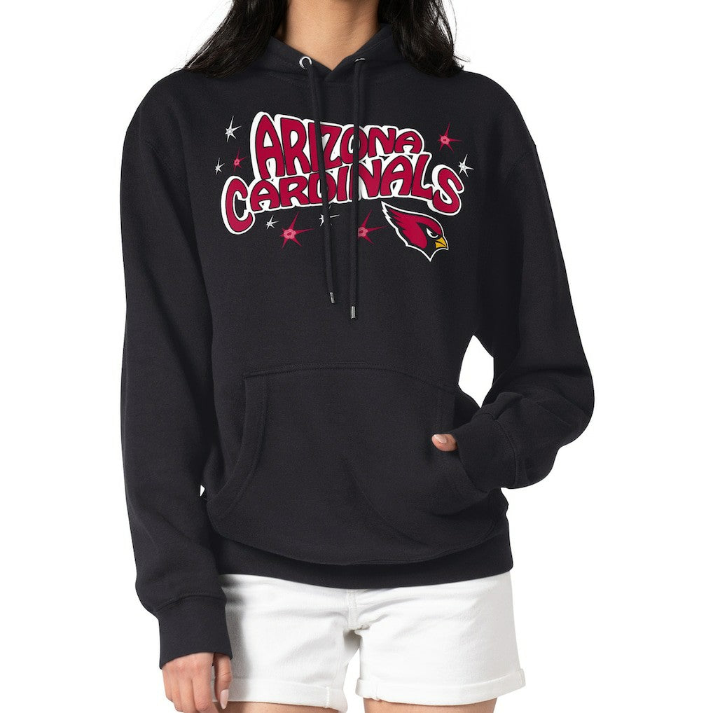 Arizona Cardinals Starter Women's Fireworks Fleece Pullover Hoodie Black | NFL