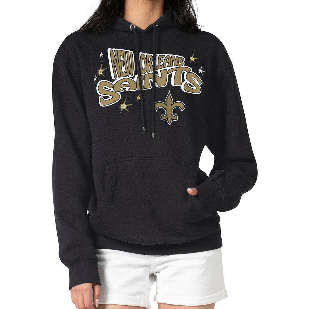 New Orleans Saints Starter Women's Fireworks Fleece Pullover Hoodie Black | NFL