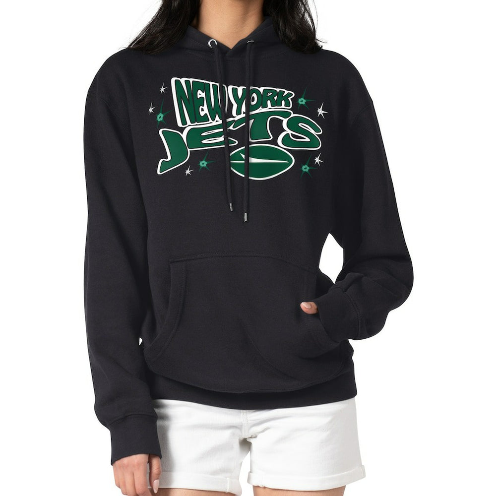 New York Jets Starter Women's Fireworks Fleece Pullover Hoodie Black | NFL