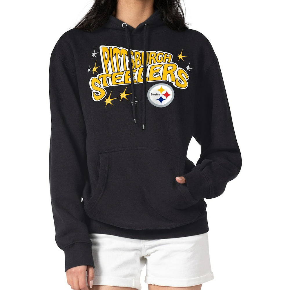 Pittsburgh Steelers Starter Women's Fireworks Fleece Pullover Hoodie Black | NFL