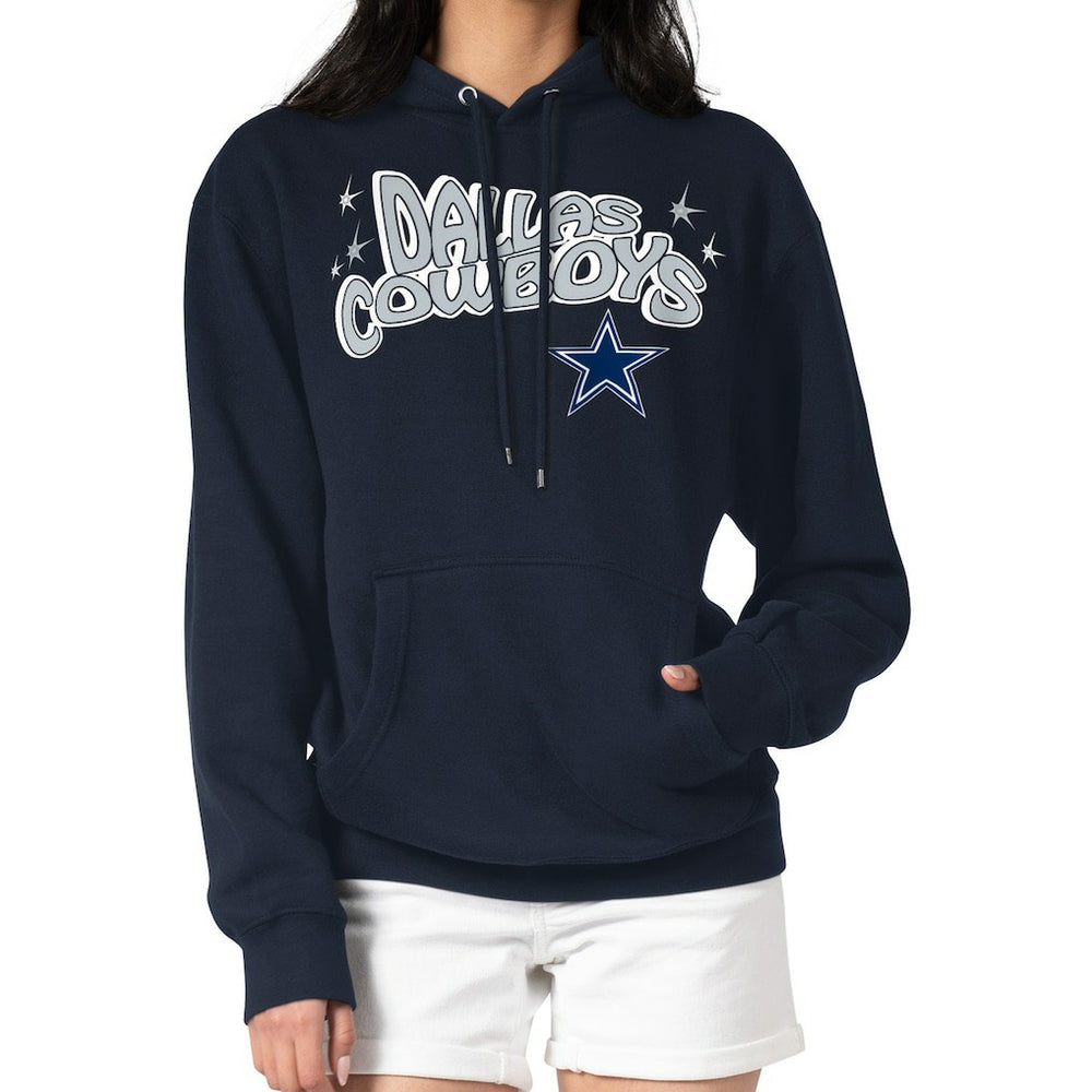 Dallas Cowboys Starter Women's Fireworks Fleece Pullover Hoodie Navy | NFL