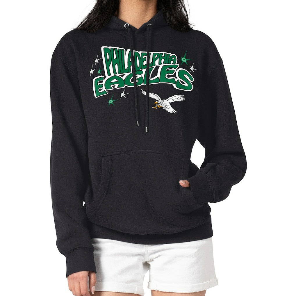 Philadelphia Eagles Starter Women's Fireworks Fleece Pullover Hoodie Black | NFL