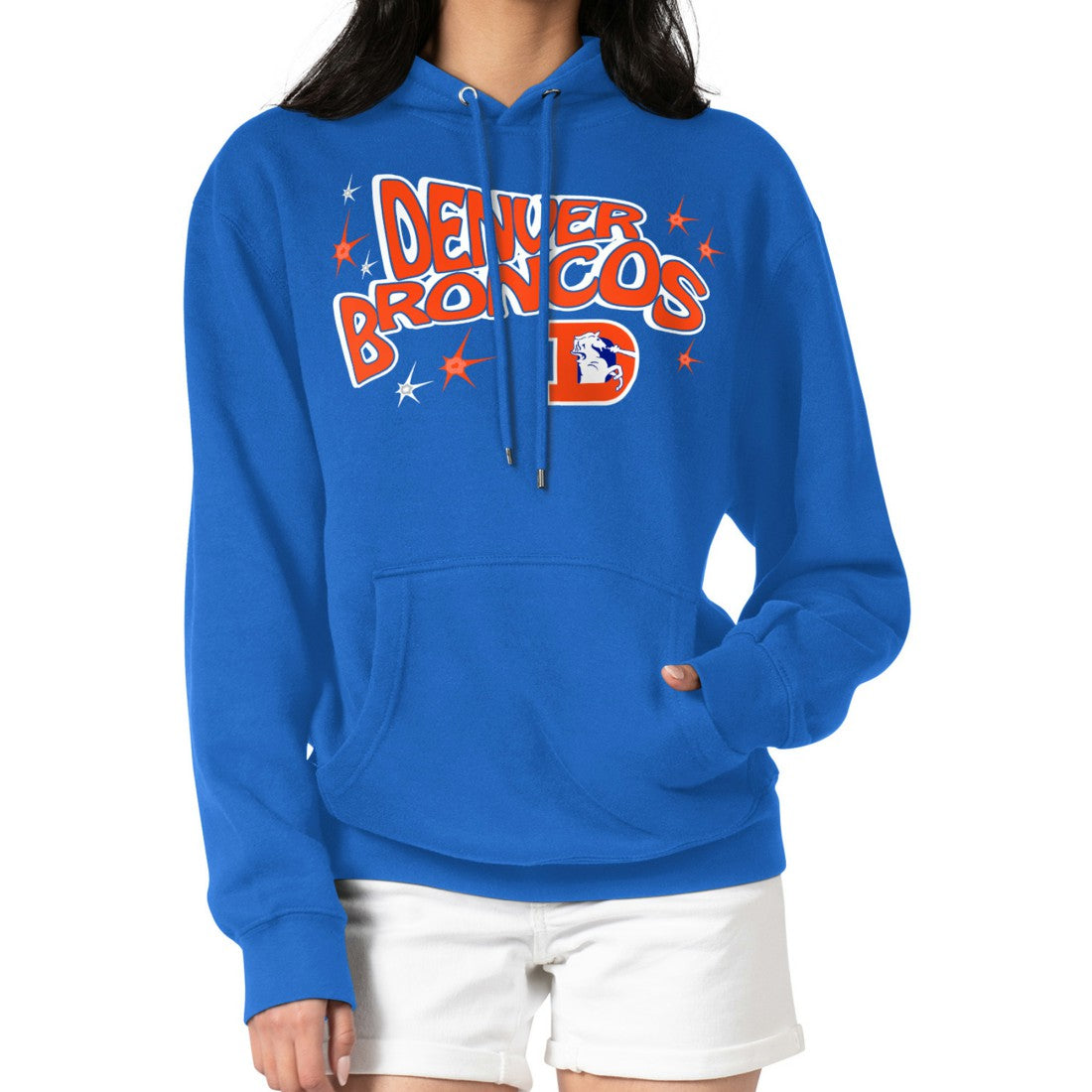 Denver Broncos Starter Women's Fireworks Fleece Pullover Hoodie Royal | NFL