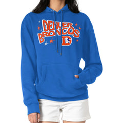 Denver Broncos Starter Women's Fireworks Fleece Pullover Hoodie Royal | NFL