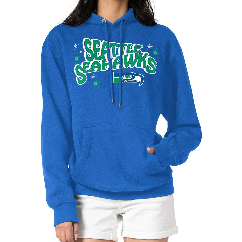 Seattle Seahawks Starter Women's Fireworks Fleece Pullover Hoodie Royal | NFL