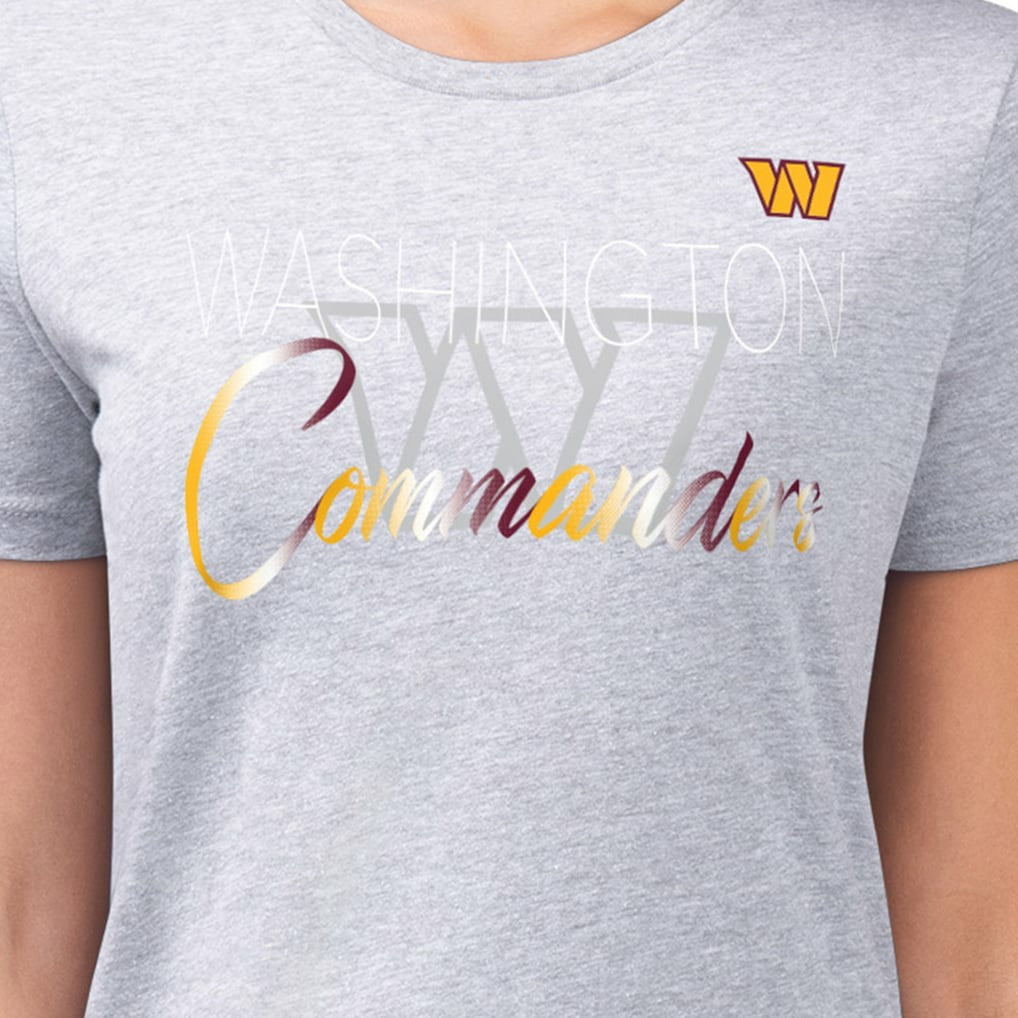 Washington Commanders G-III 4Her by Carl Banks Women's Super-Slim Fit Lightweight Shadow Logo T-Shirt Gray | NFL