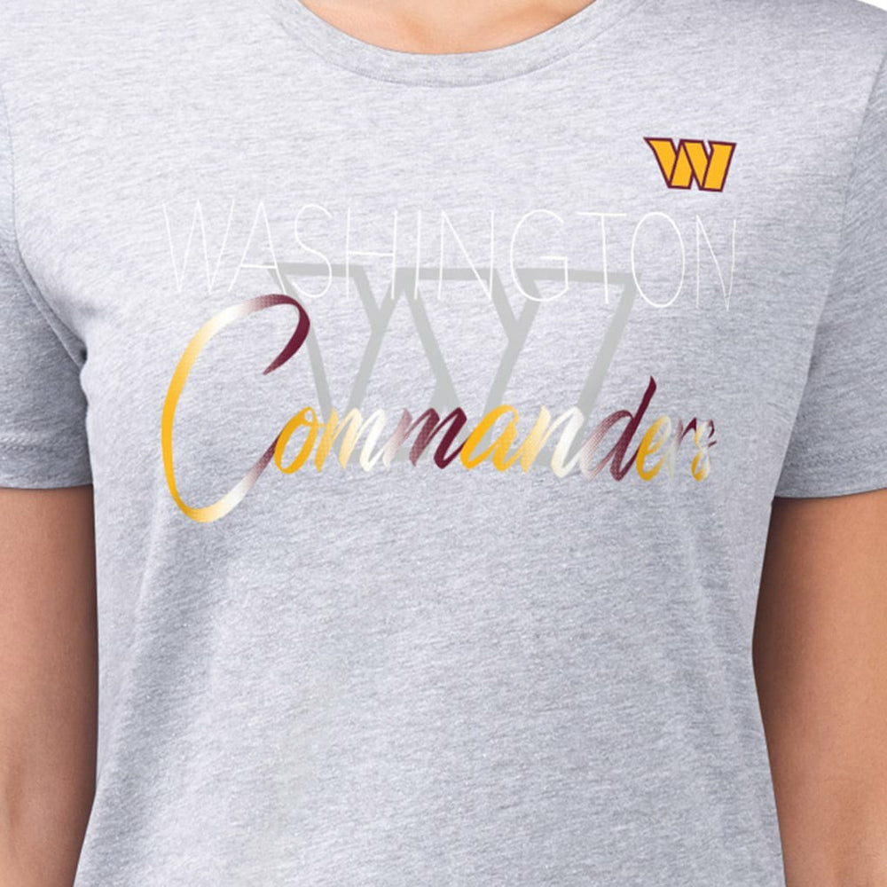 Washington Commanders G-III 4Her by Carl Banks Women's Super-Slim Fit Lightweight Shadow Logo T-Shirt Gray | NFL